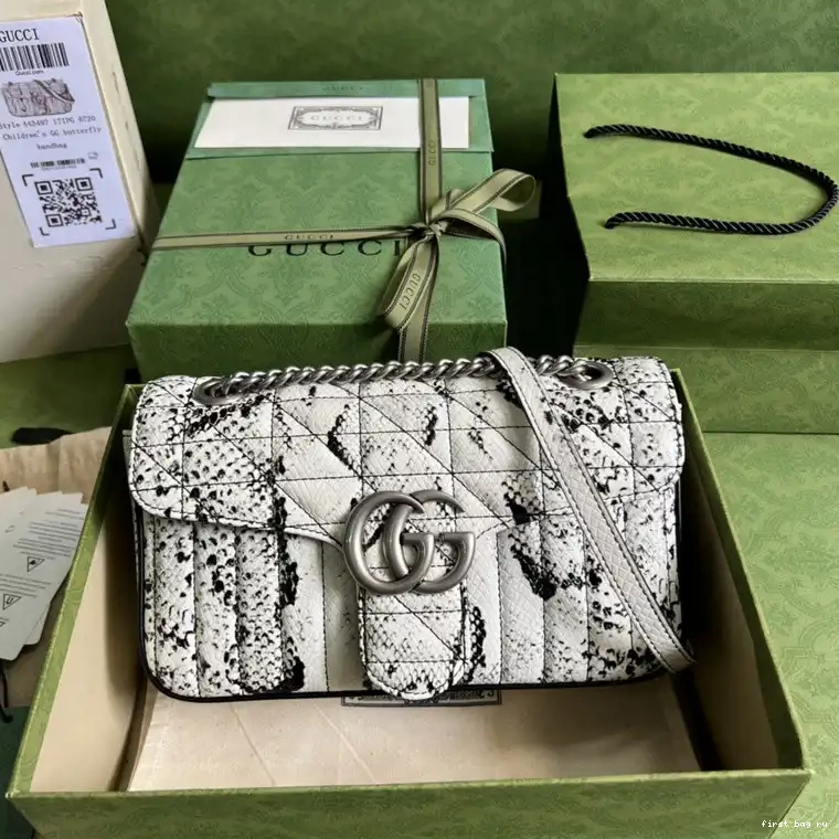 First bag ru small GG python bag shoulder Gucci Marmont 0626
